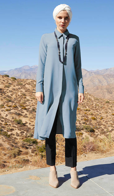 Stylish Plain Modest Islamic Long Tunic Tops