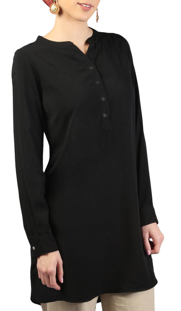 Marvi Indigo Blue Loose Dolman Sleeve Shirt, Modest Islamic Clothing
