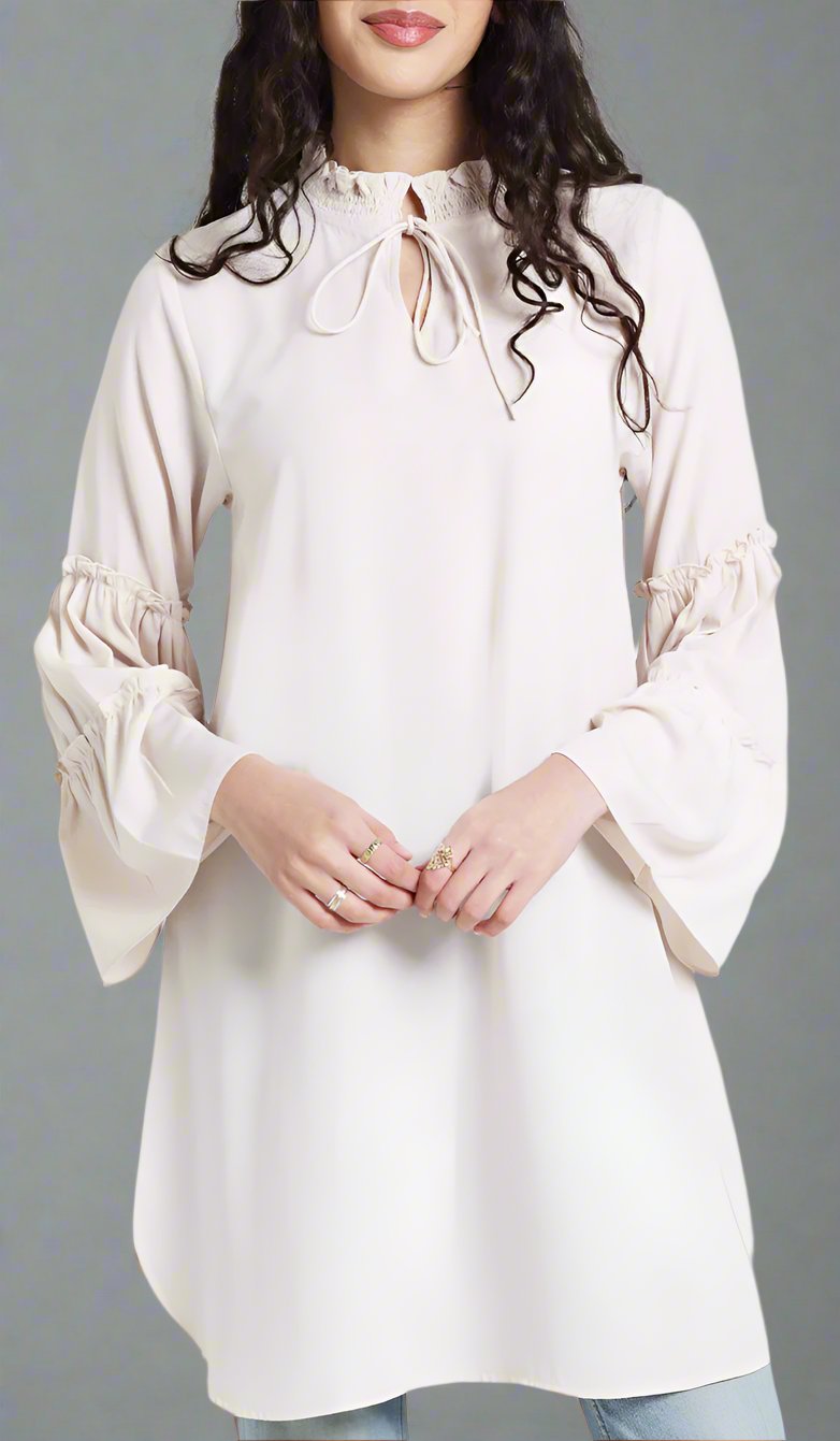 Cream tunic dress best sale