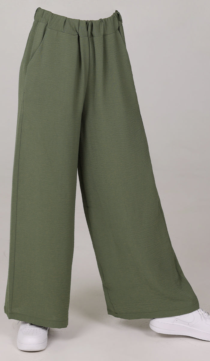 Olive green stretch pants best sale