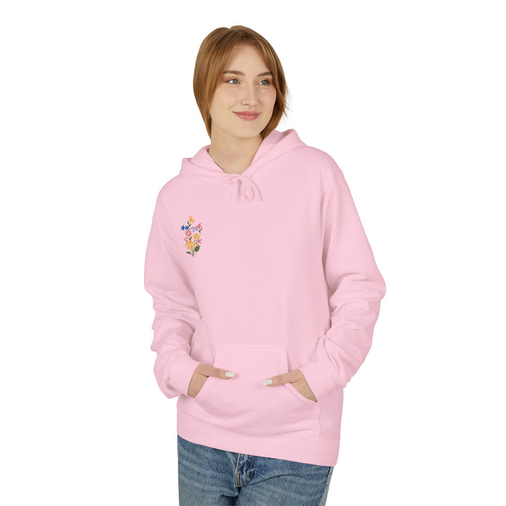 Wild Blooms Cotton Rich Fleece Hoodie with Arabic Calligraphy - Salam