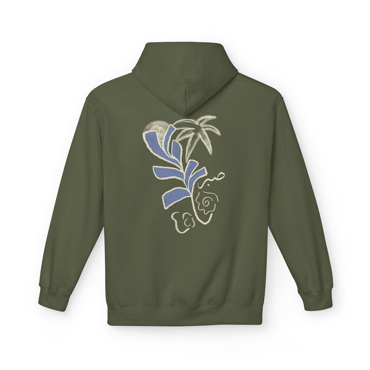 Unisex Cotton Rich Fleece Hoodie with Palm Tree - Sabr