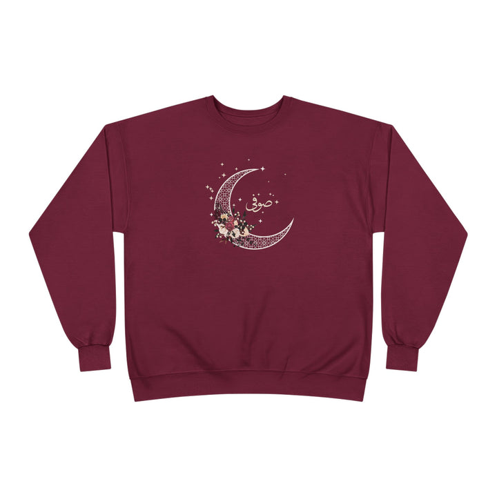 Eco-Friendly Antique Rose Arabic Calligraphy Crewneck Pullover Sweatshirt - Sufi