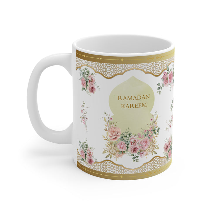 Floral Ramadan Kareem Mug - Damask Rose