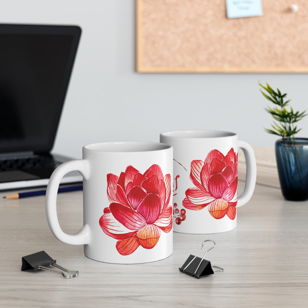 Bold Blooms Collection Arabic Calligraphy Mug - Imaan (إِيمَان Faith)