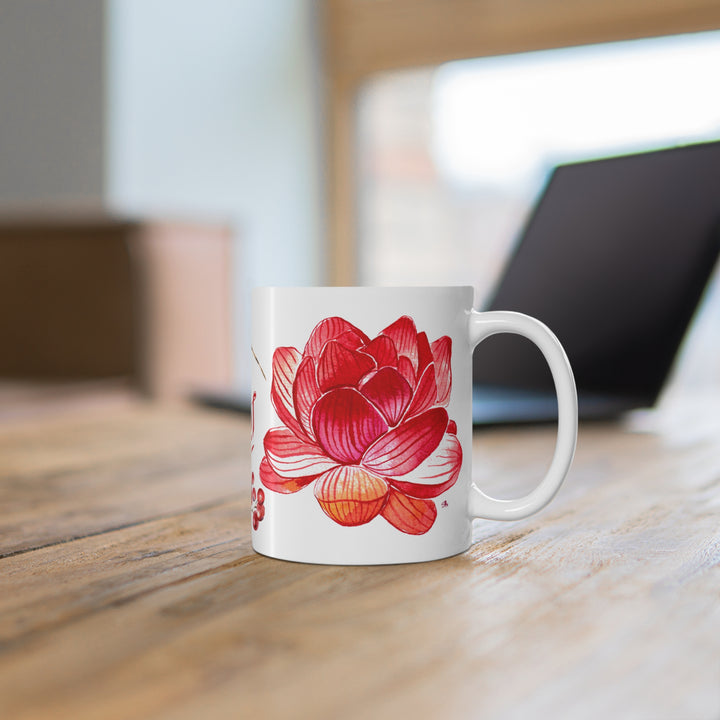 Bold Blooms Collection Arabic Calligraphy Mug - Imaan (إِيمَان Faith)