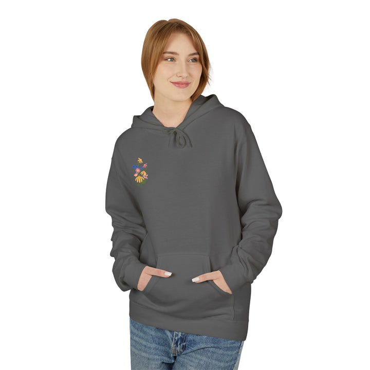 Wild Blooms Cotton Rich Fleece Hoodie with Arabic Calligraphy - Salam