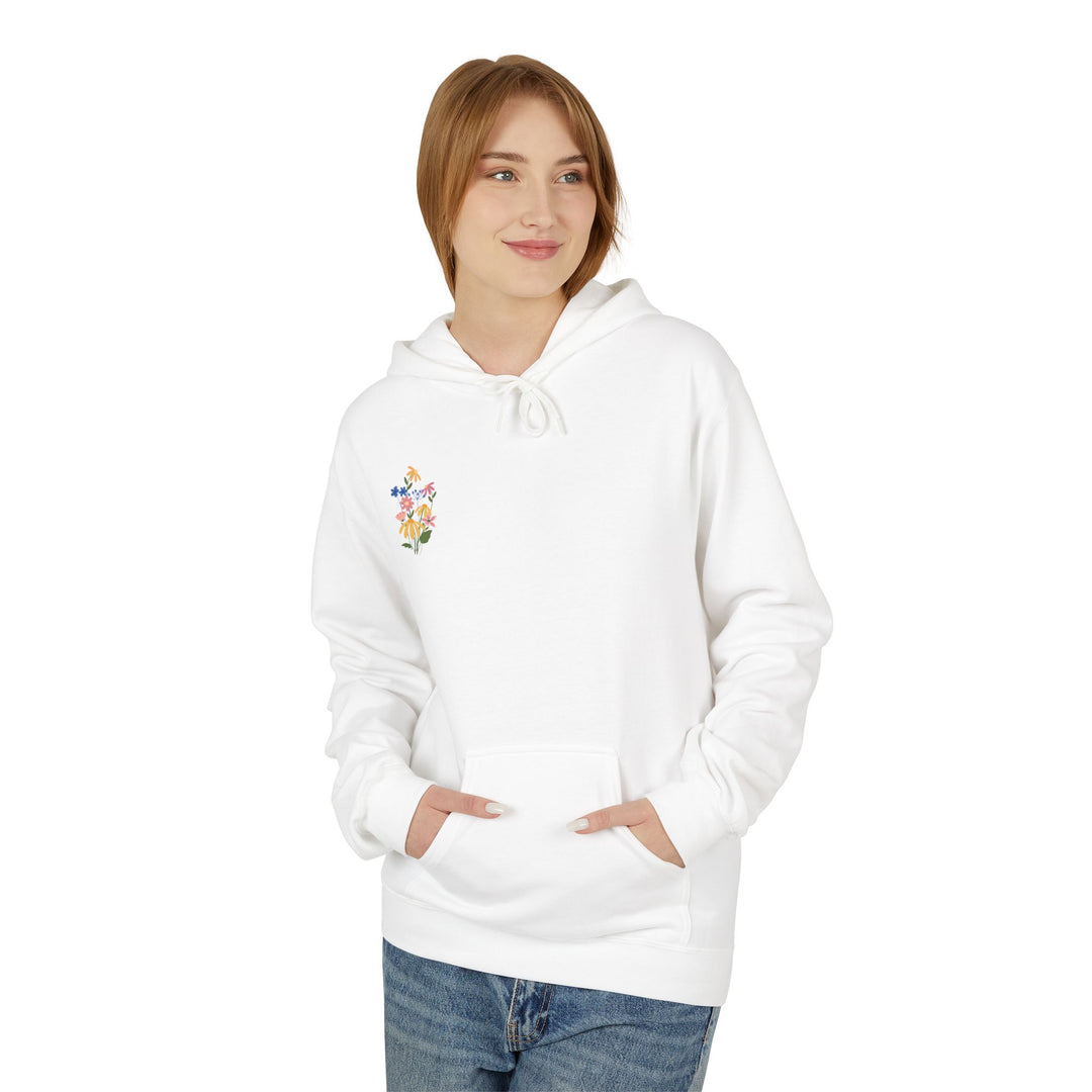 Wild Blooms Cotton Rich Fleece Hoodie with Arabic Calligraphy - Salam