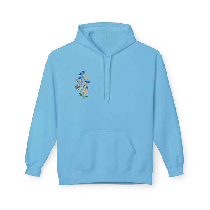 Wild Blooms Cotton Rich Fleece Hoodie with Arabic Calligraphy - Sabr