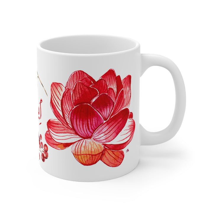 Bold Blooms Collection Arabic Calligraphy Mug - Imaan (إِيمَان Faith)