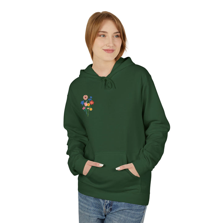 Wild Blooms Cotton Rich Fleece Hoodie with Arabic Calligraphy - Hubb