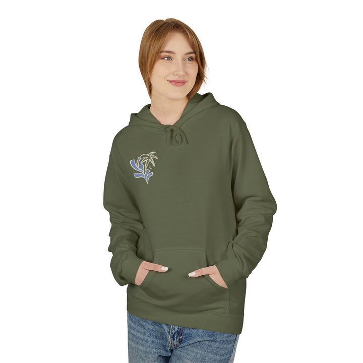 Unisex Cotton Rich Fleece Hoodie with Palm Tree - Sabr