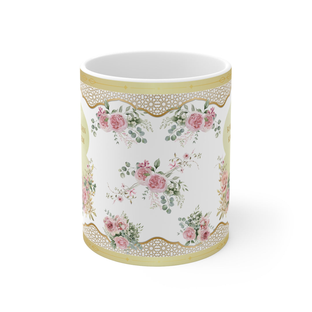 Floral Ramadan Kareem Mug - Damask Rose