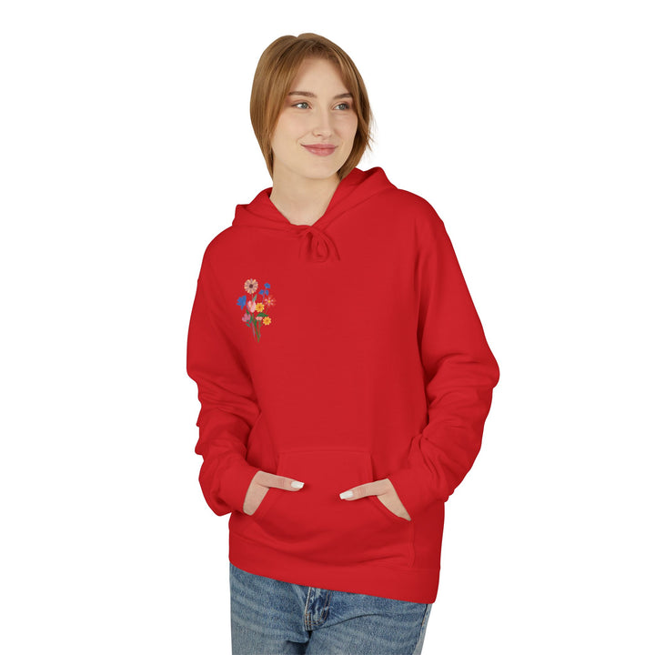 Wild Blooms Cotton Rich Fleece Hoodie with Arabic Calligraphy - Hubb