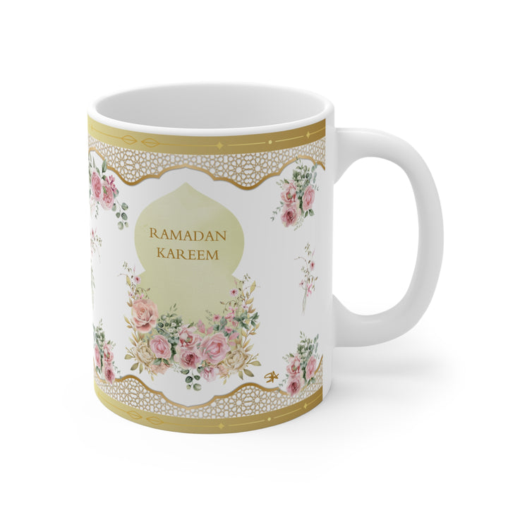 Floral Ramadan Kareem Mug - Damask Rose