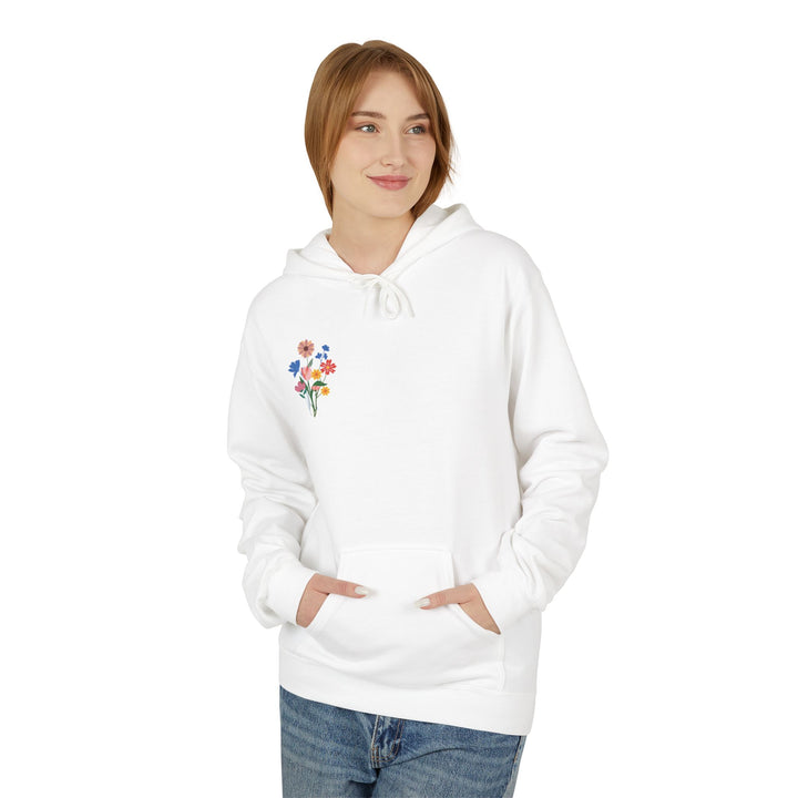 Wild Blooms Cotton Rich Fleece Hoodie with Arabic Calligraphy - Hubb