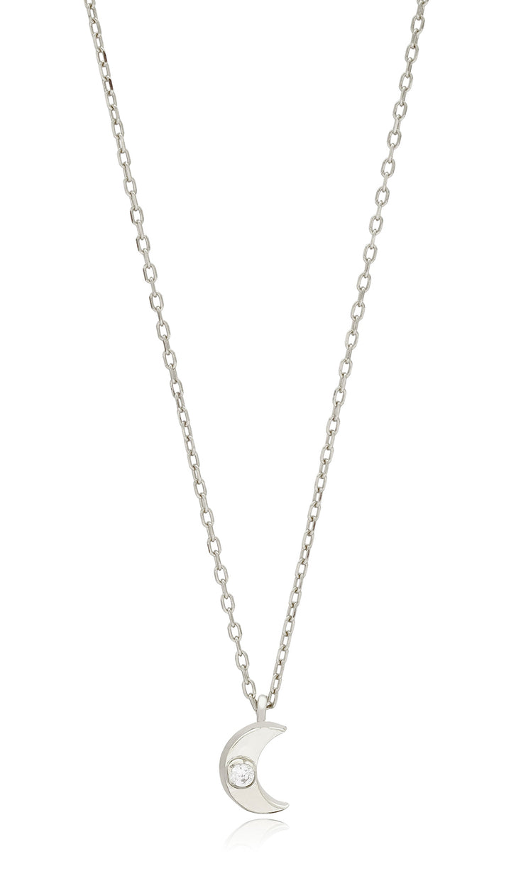 Collier croissant de lune minimaliste en argent sterling Ava - Argent