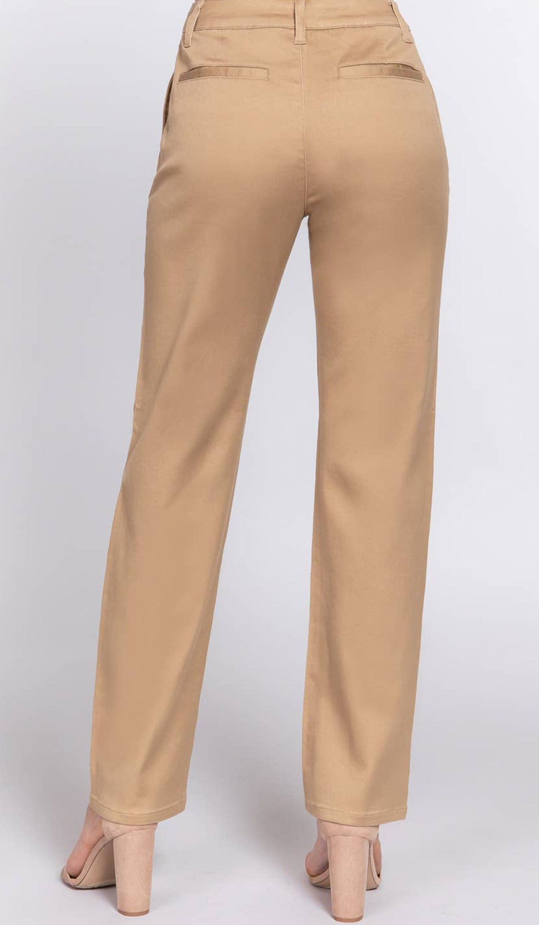 Erem Straight Fit Stretch Cotton Twill Long Pants - Khaki