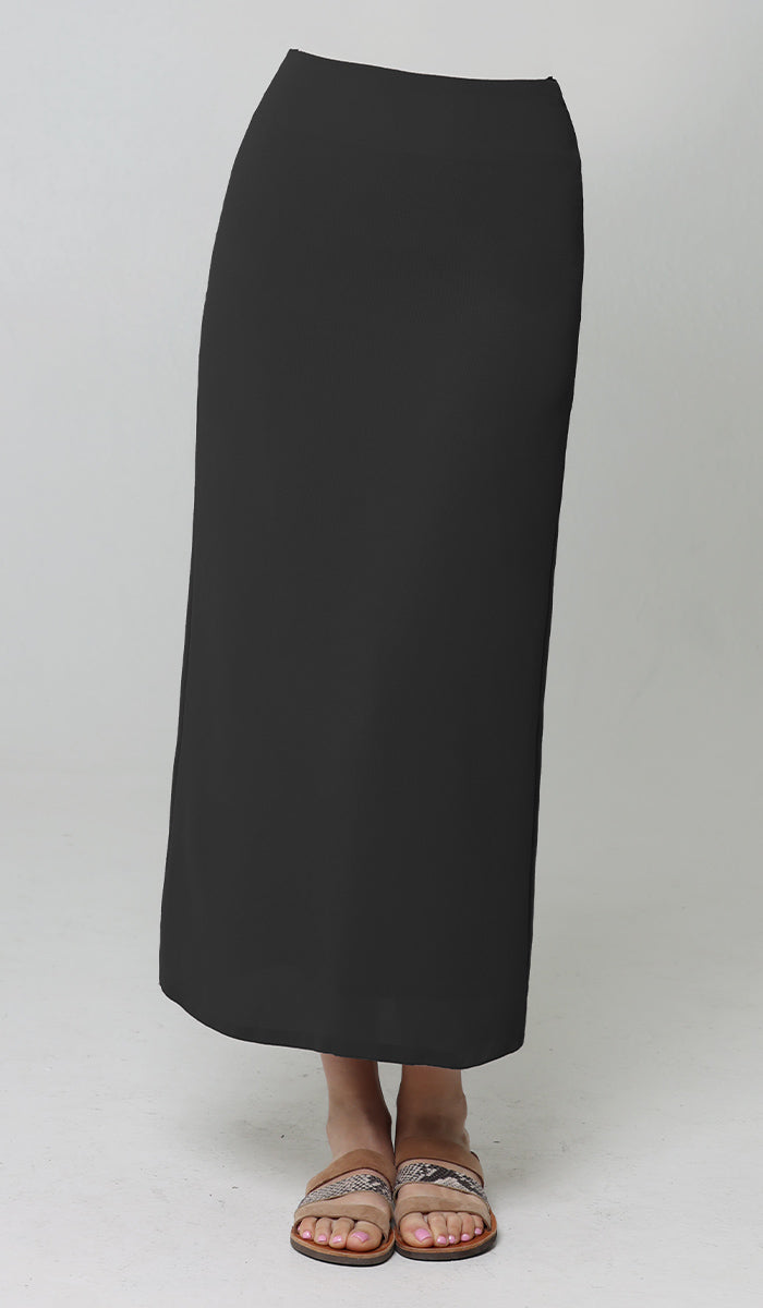 Moda Essential Long Maxi Pencil Skirt - Black