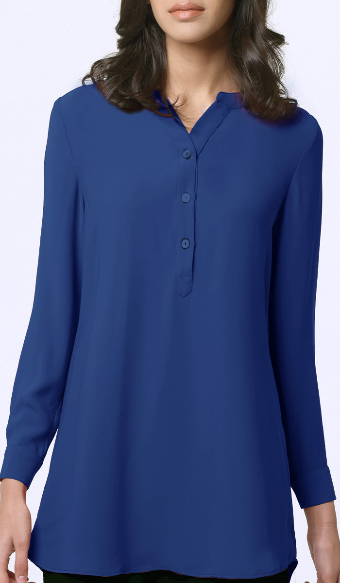 Parisa Long Modest Everyday Tunic - Marina Blue