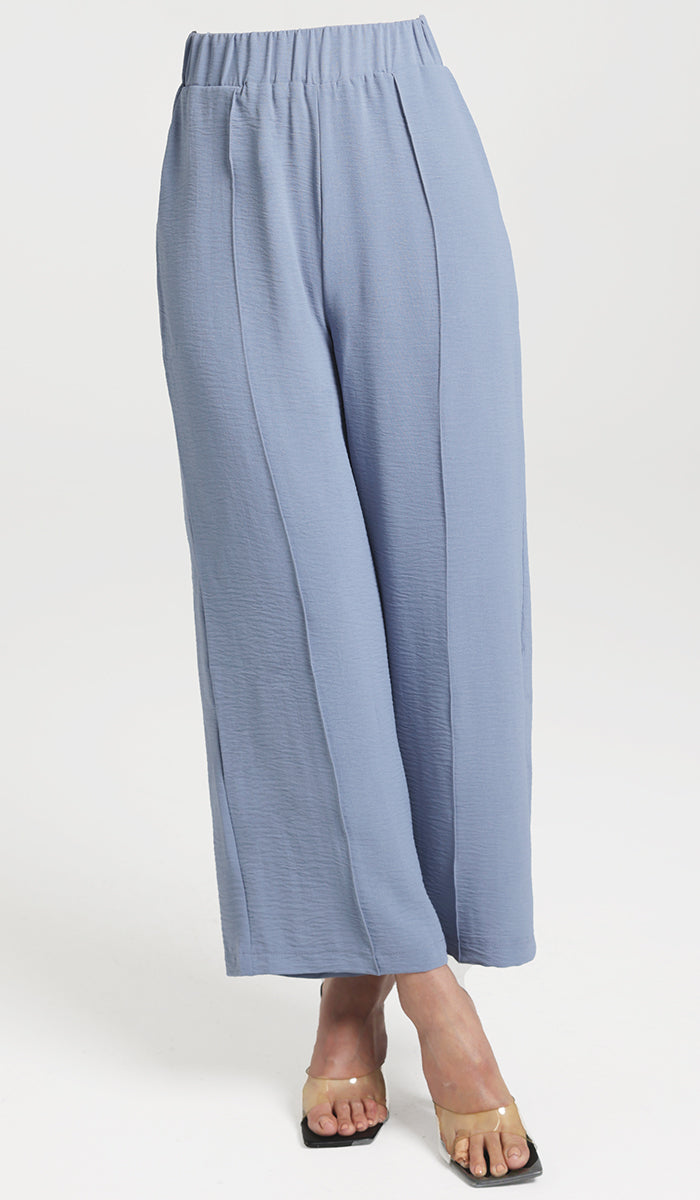 Pantalon ample extensible à jambe large Tina - Bleu