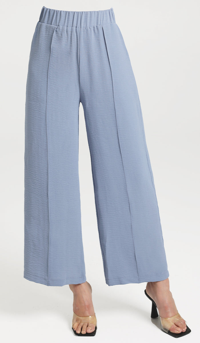 Tina Loose Stretch Wide Leg Pants - Blue