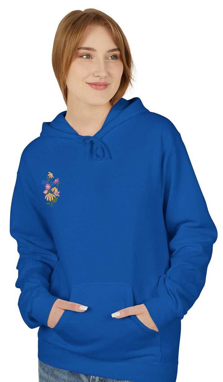 Wild Blooms Cotton Rich Fleece Hoodie with Arabic Calligraphy - Salam