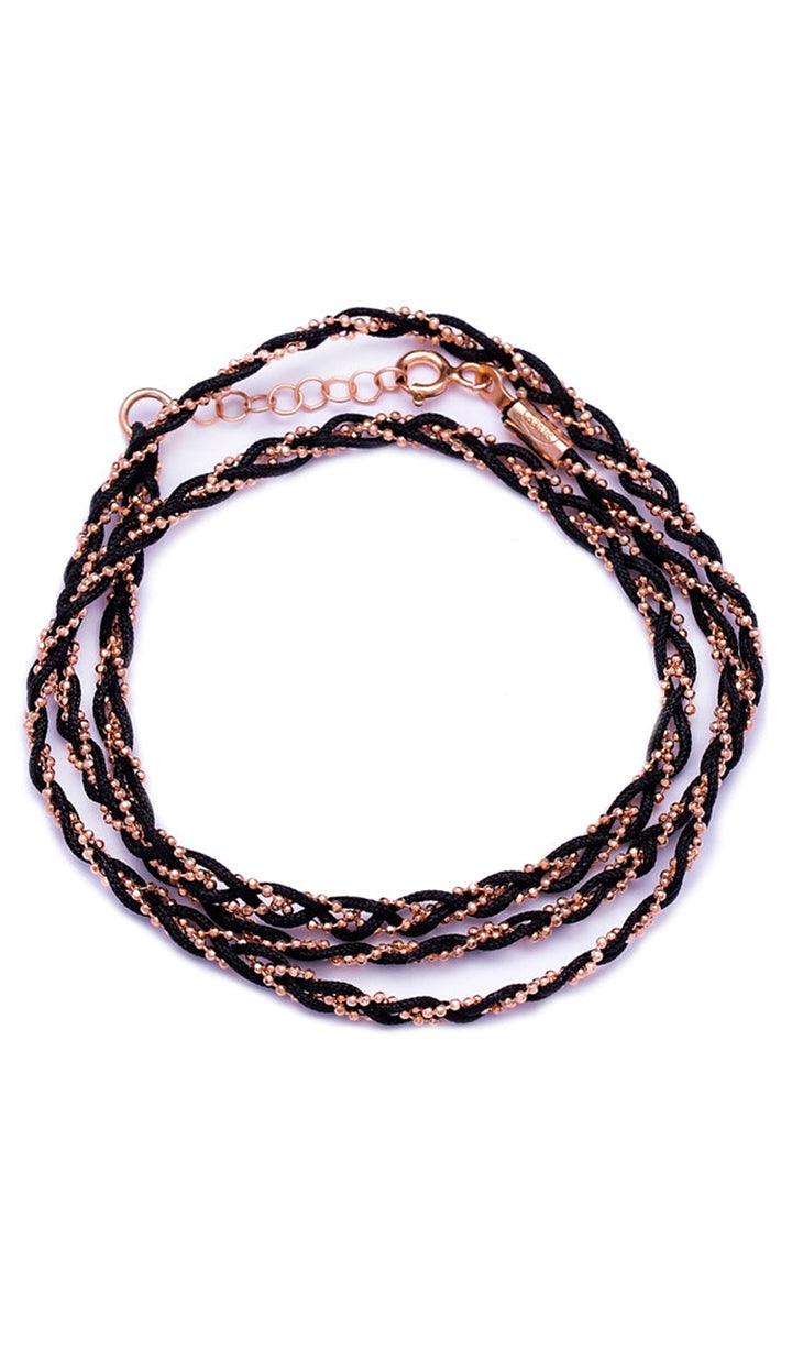 Yusra Rose Gold plated Sterling Silver Braided Necklace/ Bracelet/ Anklet