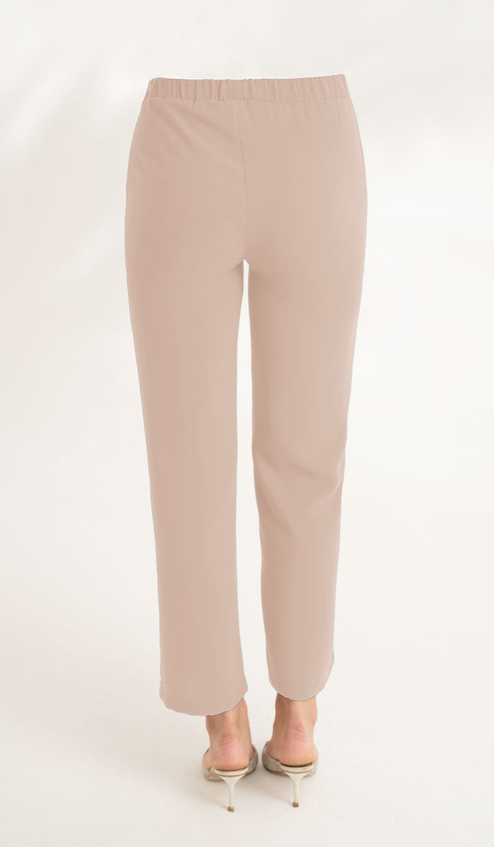 Abeer Stretch Waist Wide Leg Pants - Cafe - Final Sale