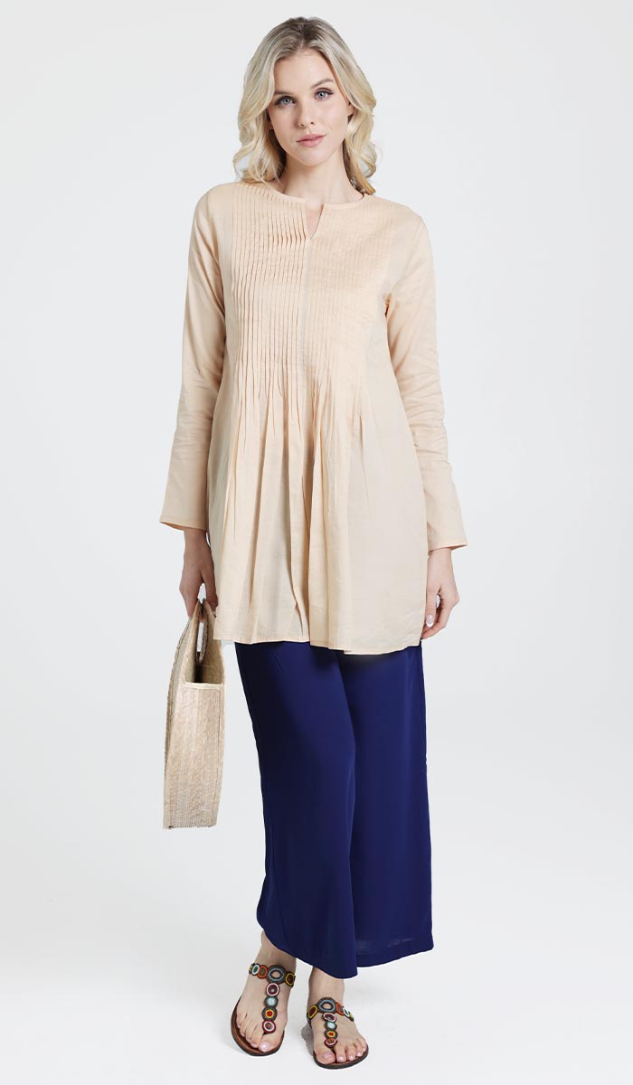 Asman Everyday Cotton Modest Tunic - Apricot