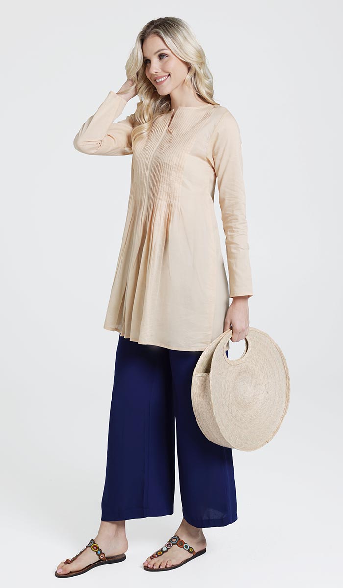 Asman Everyday Cotton Modest Tunic - Apricot