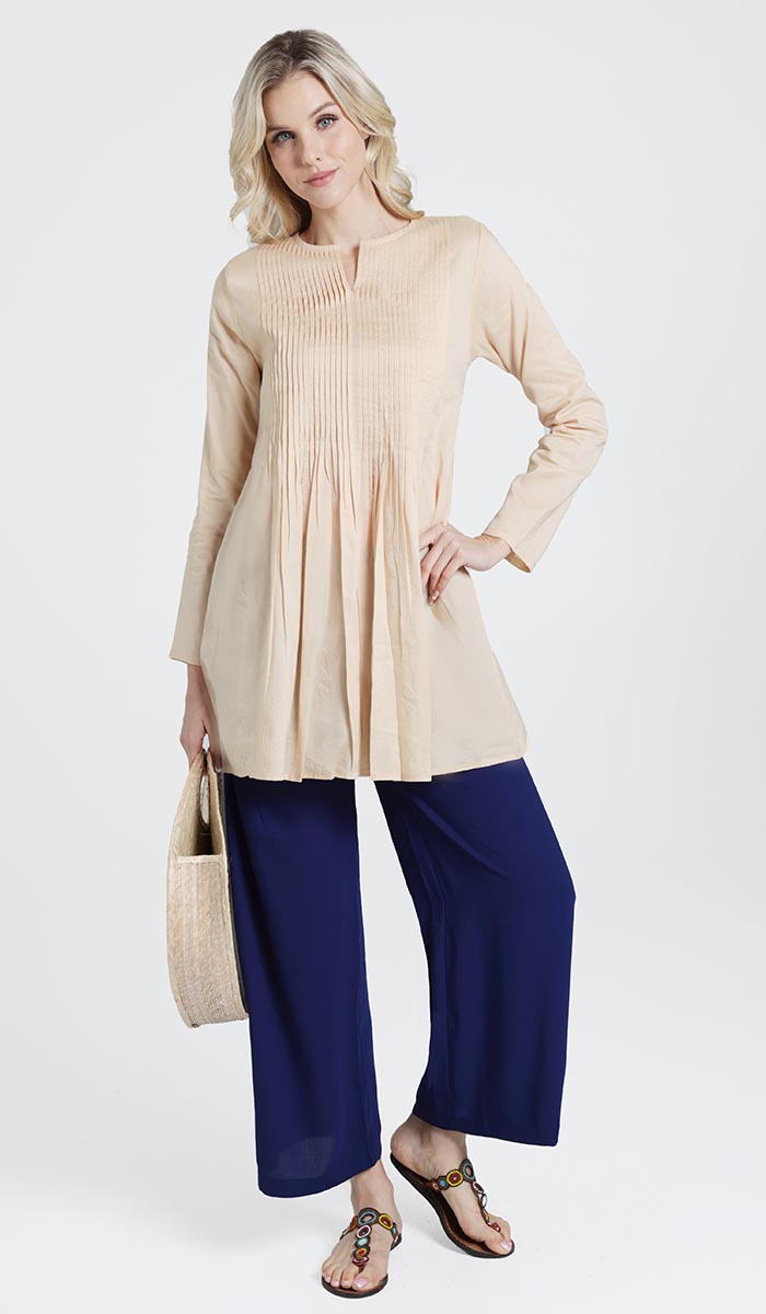 Asman Everyday Cotton Modest Tunic - Apricot