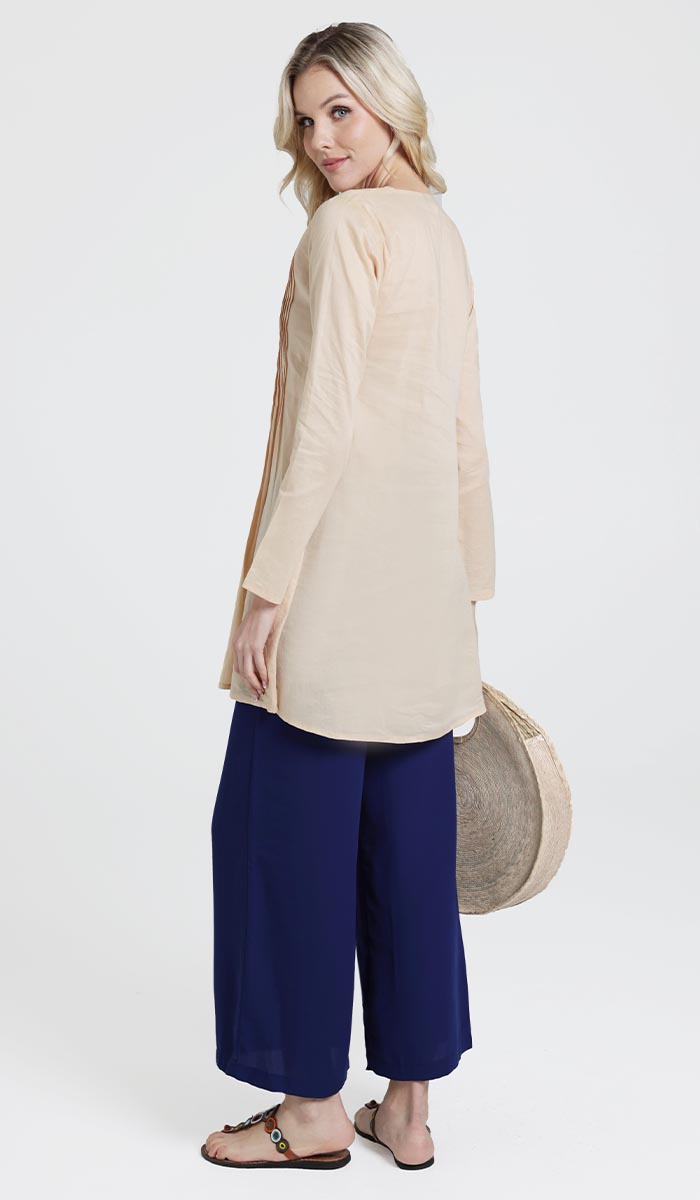 Asman Everyday Cotton Modest Tunic - Apricot