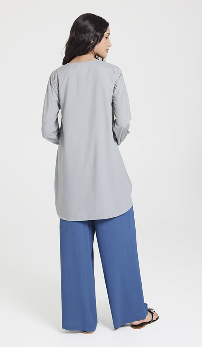 Darya Mostly Cotton Simple Everyday Tunic - Pearl