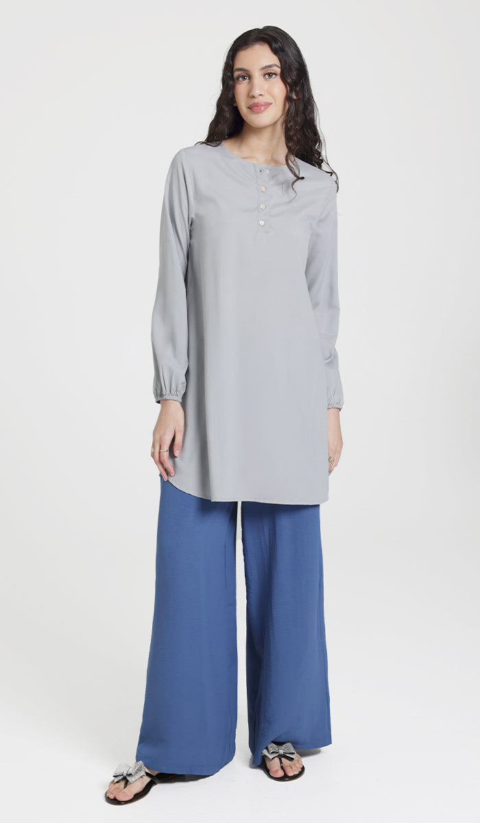 Darya Mostly Cotton Simple Everyday Tunic - Pearl