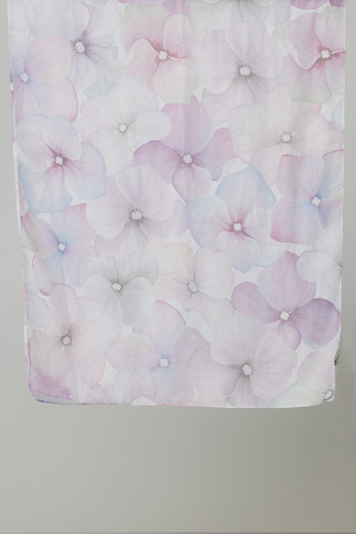 Floral Print Non-slip Wrap Hijab Scarf - Lilac/Blue