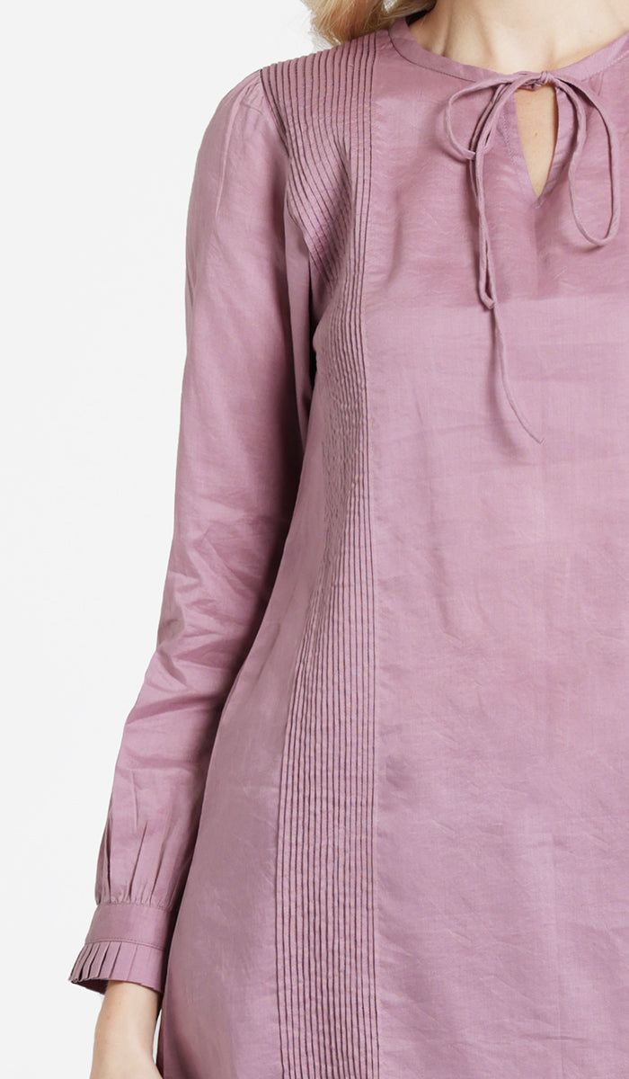 Hajar Everyday Cotton Modest Tunic - Dusty Mauve