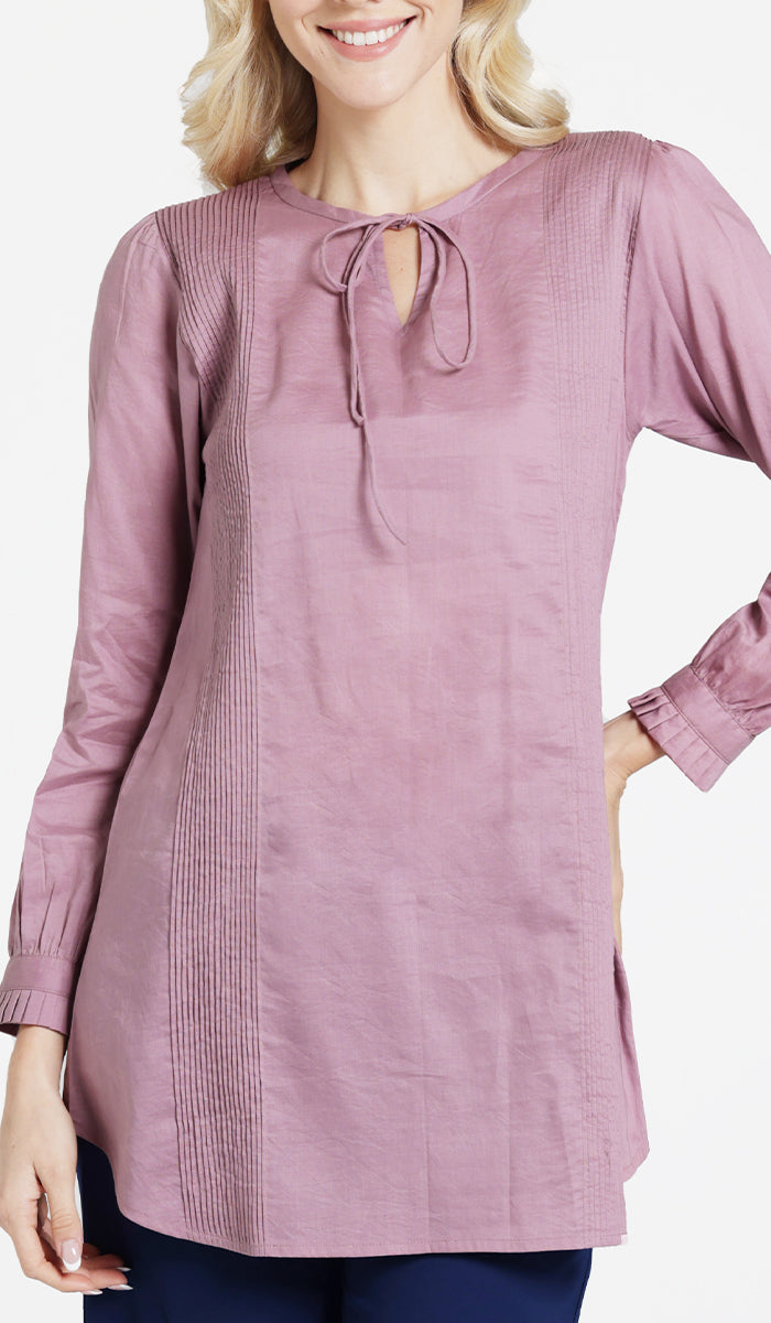 Hajar Everyday Cotton Modest Tunic - Dusty Mauve