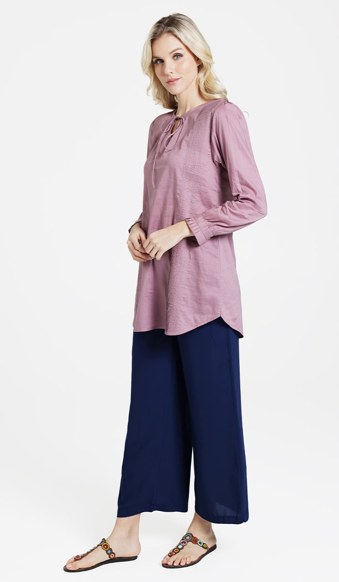 Hajar Everyday Cotton Modest Tunic - Dusty Mauve