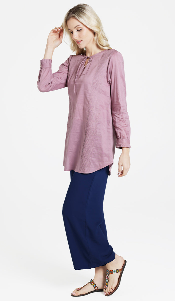 Hajar Everyday Cotton Modest Tunic - Dusty Mauve