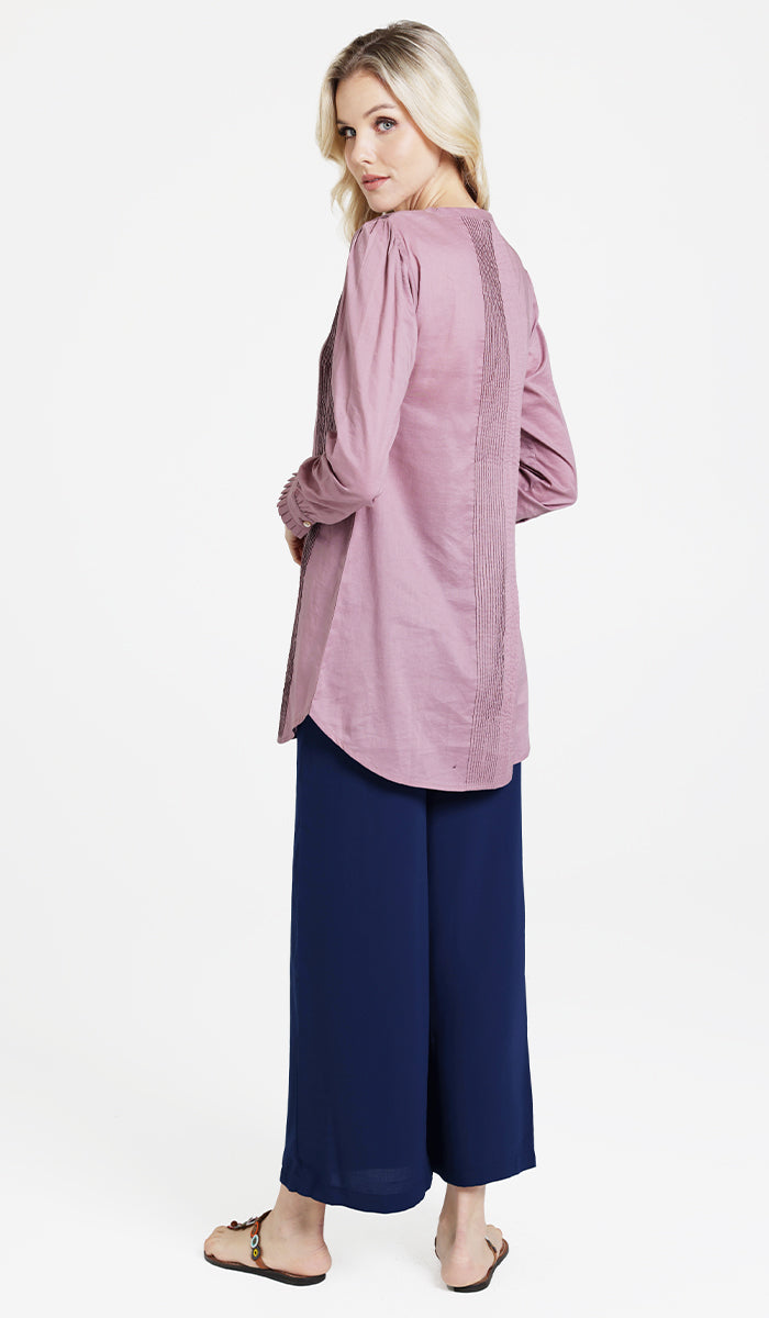 Hajar Everyday Cotton Modest Tunic - Dusty Mauve