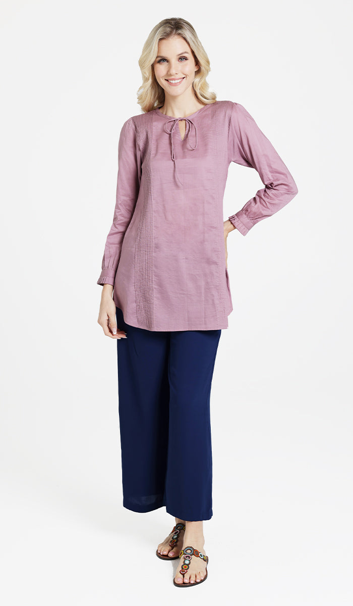 Hajar Everyday Cotton Modest Tunic - Dusty Mauve