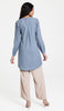 Leah Cotton Feel Long Modest Tunic Dress - Storm - PREORDER (ships in 2 weeks)