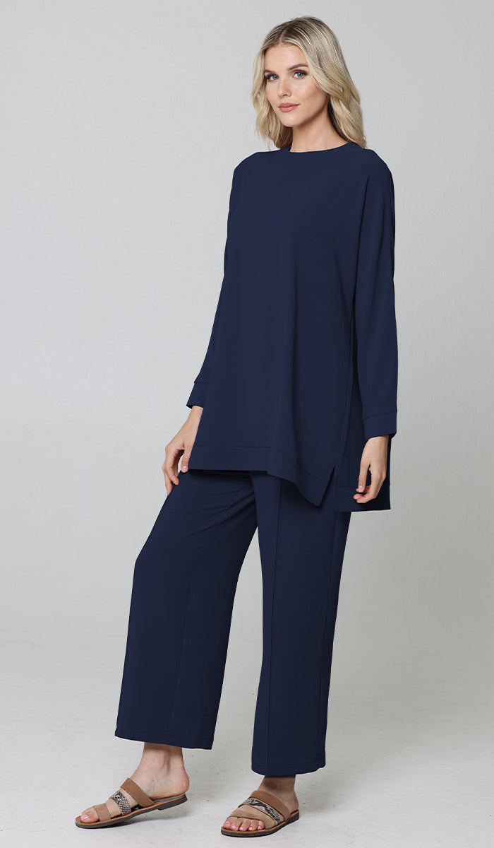 Marvi Loose Dolman Sleeve Shirt - Indigo