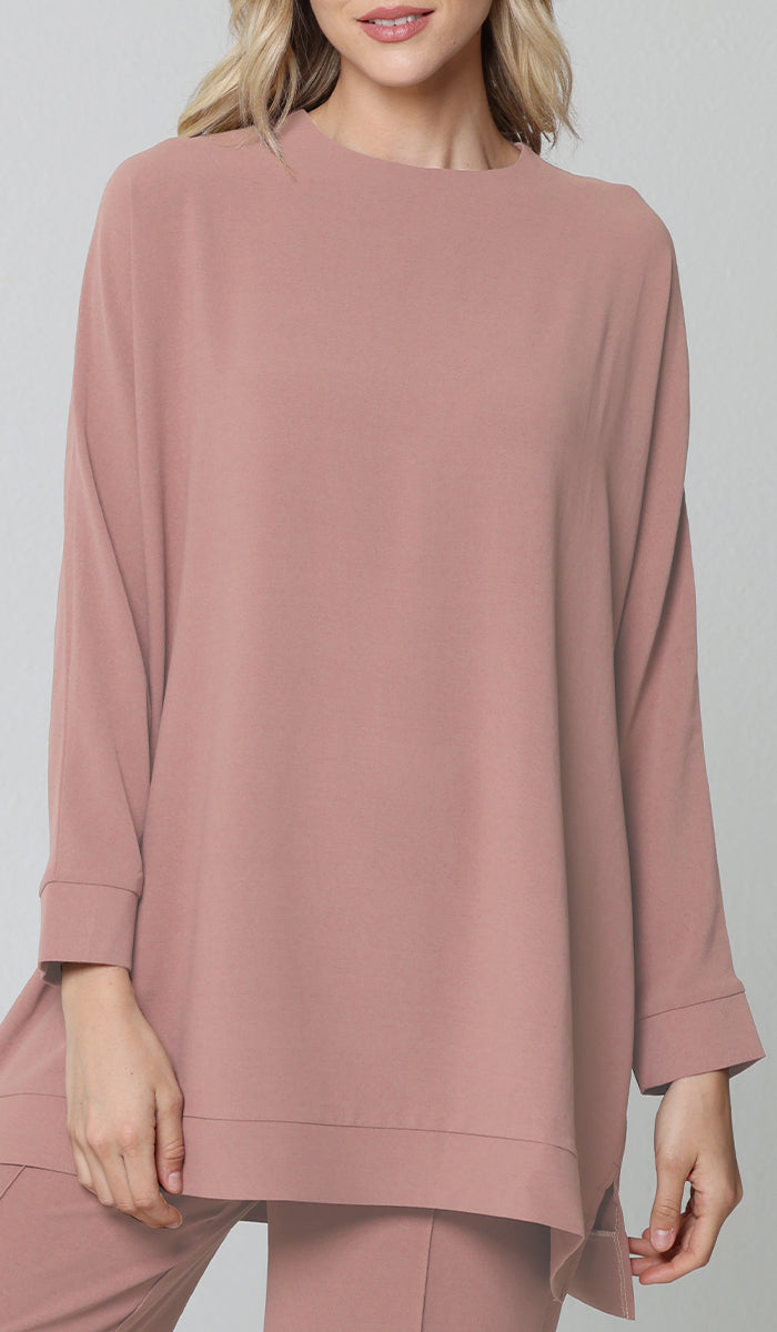 Chemise ample à manches chauve-souris Marvi - Dusty Rose