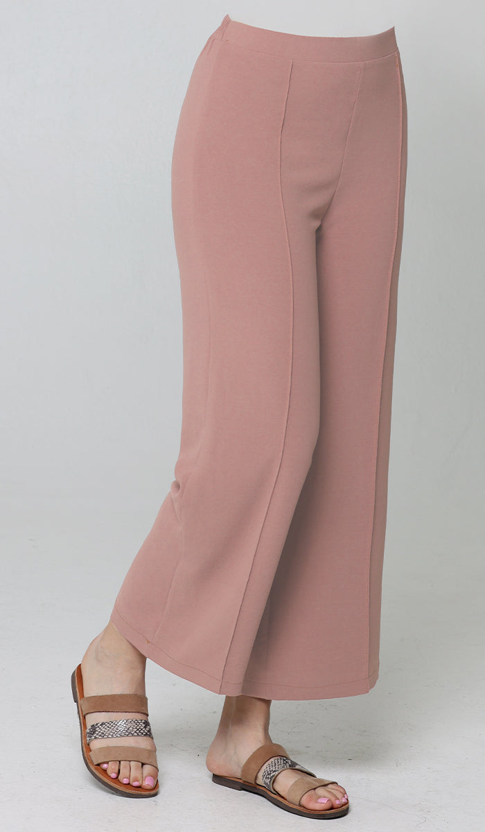 Pantalon ample extensible à jambe large Marvi - Dusty Rose 