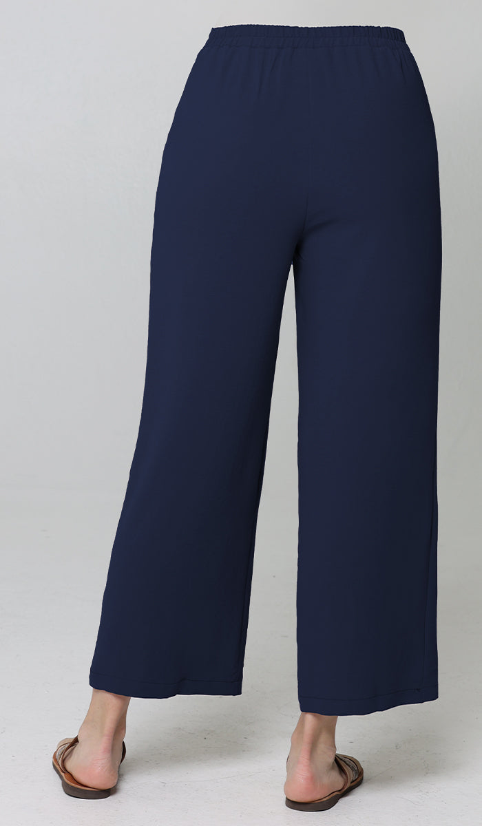 Pantalon ample extensible à jambe large Marvi - Indigo 