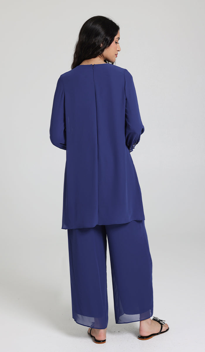 Seema Dressy Long Modest Tunic - Blue