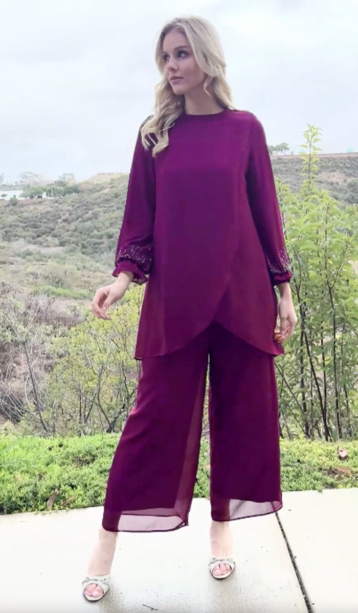 Seema Dressy Long Modest Tunic - Orchid