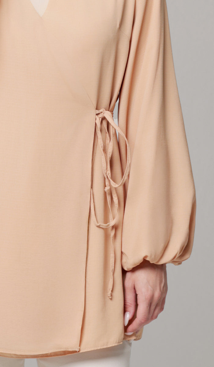 Ula Light Long Comfy Wrap Jacket - Caramel - Final Sale